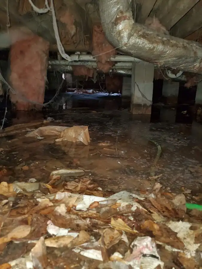 Crawl space flood assessment for Commercial Water Damage Restoration in Livonia